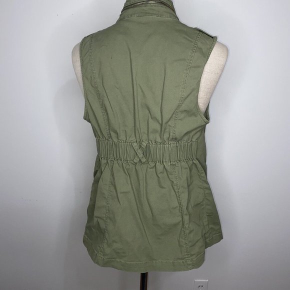 CAbi Womens Vest Green Army Cargo Utility Elastic Back Pockets Safari  Small - Picture 4 of 7